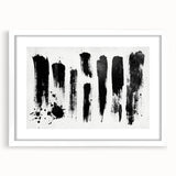 Minimalist Black and White Abstract Art - Bold Brushstroke Canvas