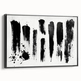 Minimalist Black and White Abstract Art - Bold Brushstroke Canvas