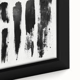 Minimalist Black and White Abstract Art - Bold Brushstroke Canvas