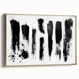 Minimalist Black and White Abstract Art - Bold Brushstroke Canvas