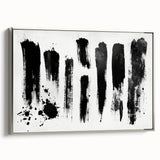 Minimalist Black and White Abstract Art - Bold Brushstroke Canvas