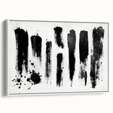 Minimalist Black and White Abstract Art - Bold Brushstroke Canvas