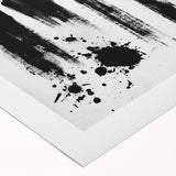 Minimalist Black and White Abstract Art - Bold Brushstroke Canvas