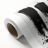 Minimalist Black and White Abstract Art - Bold Brushstroke Canvas