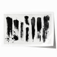 Minimalist Black and White Abstract Art - Bold Brushstroke Canvas