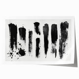 Minimalist Black and White Abstract Art - Bold Brushstroke Canvas