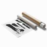 Minimalist Black and White Abstract Art - Bold Brushstroke Canvas