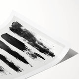 Minimalist Black and White Abstract Art - Bold Brushstroke Canvas