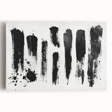 Minimalist Black and White Abstract Art - Bold Brushstroke Canvas