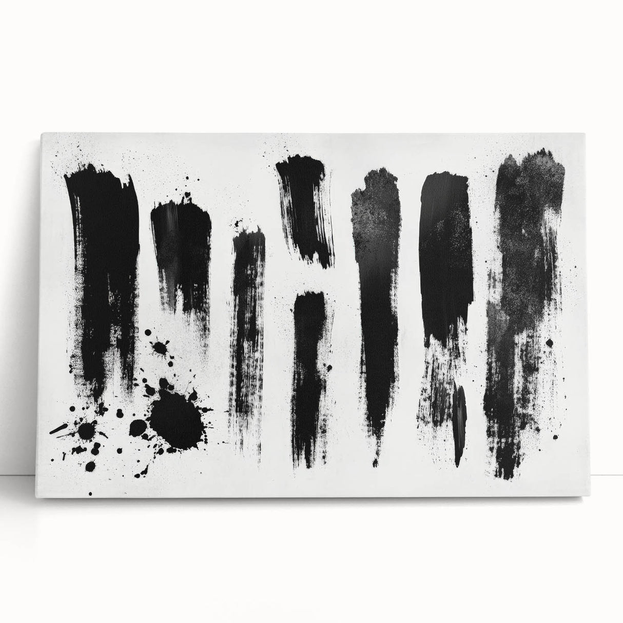 Minimalist Black and White Abstract Art - Bold Brushstroke Canvas