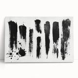 Minimalist Black and White Abstract Art - Bold Brushstroke Canvas