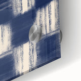 Earthen Harmony Abstracts – Navy Blue Grid Modern Abstract Wall Art