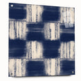 Earthen Harmony Abstracts – Navy Blue Grid Modern Abstract Wall Art