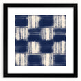 Earthen Harmony Abstracts – Navy Blue Grid Modern Abstract Wall Art