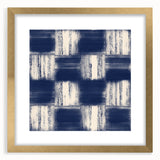 Earthen Harmony Abstracts – Navy Blue Grid Modern Abstract Wall Art