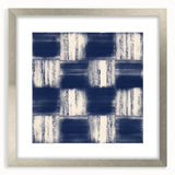 Earthen Harmony Abstracts – Navy Blue Grid Modern Abstract Wall Art