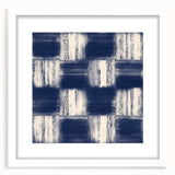 Earthen Harmony Abstracts – Navy Blue Grid Modern Abstract Wall Art