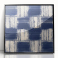 Earthen Harmony Abstracts – Navy Blue Grid Modern Abstract Wall Art
