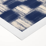 Earthen Harmony Abstracts – Navy Blue Grid Modern Abstract Wall Art