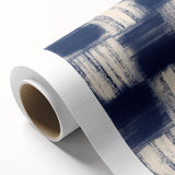 Earthen Harmony Abstracts – Navy Blue Grid Modern Abstract Wall Art