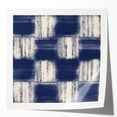 Earthen Harmony Abstracts – Navy Blue Grid Modern Abstract Wall Art