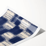 Earthen Harmony Abstracts – Navy Blue Grid Modern Abstract Wall Art