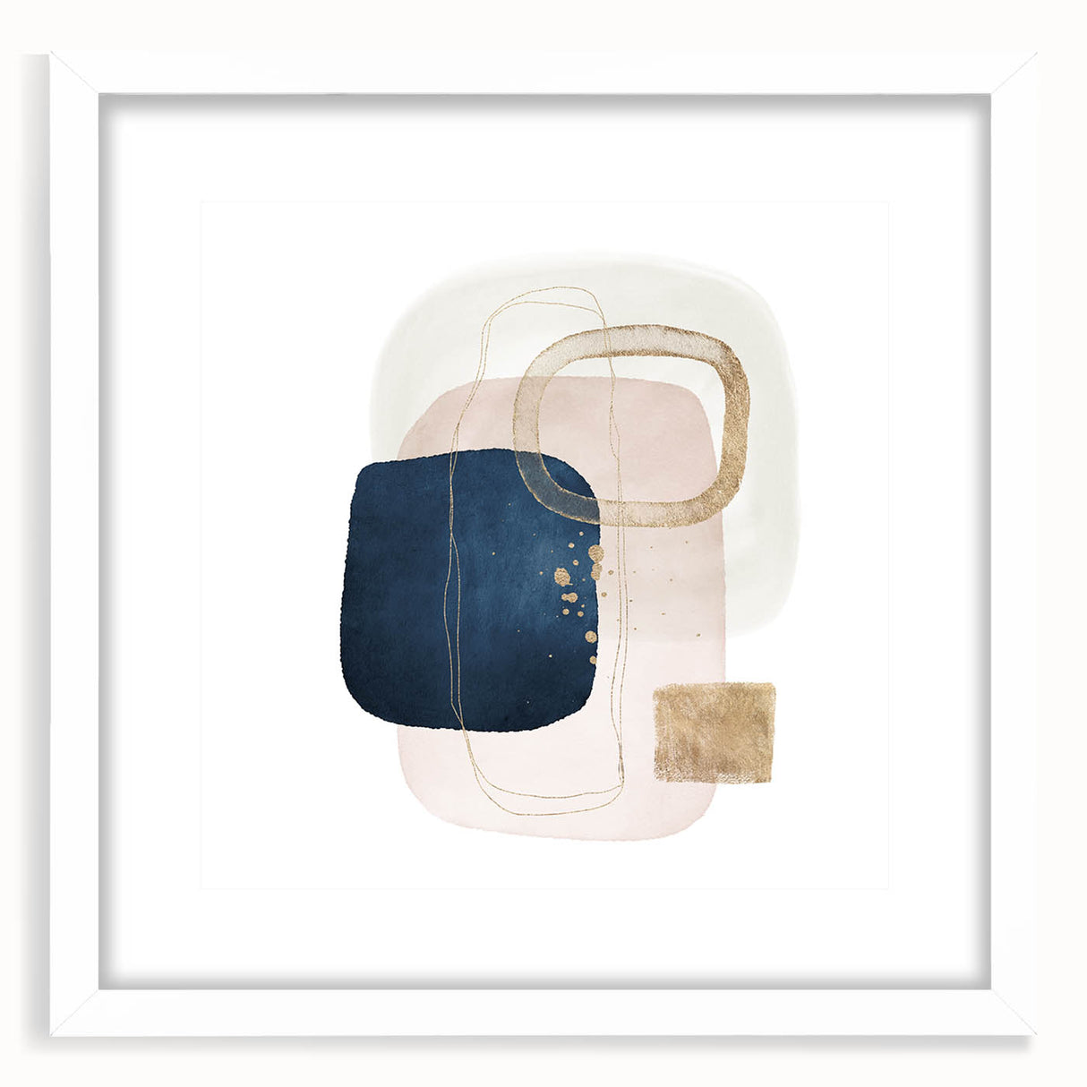 Contemporary Geometric Art for Interiors – Framed Minimalist Print