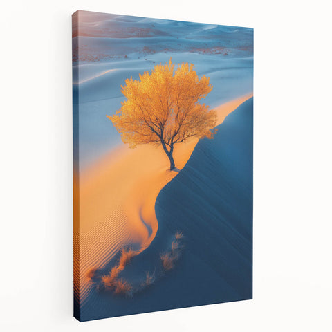 Golden Dune Tree – Dramatic Desert Landscape & Nature Art Prints