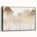 Minimalist Mountain Wall Art – Textured Golden Forest in Haze