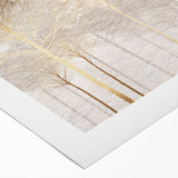 Minimalist Mountain Wall Art – Textured Golden Forest in Haze