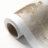 Minimalist Mountain Wall Art – Textured Golden Forest in Haze