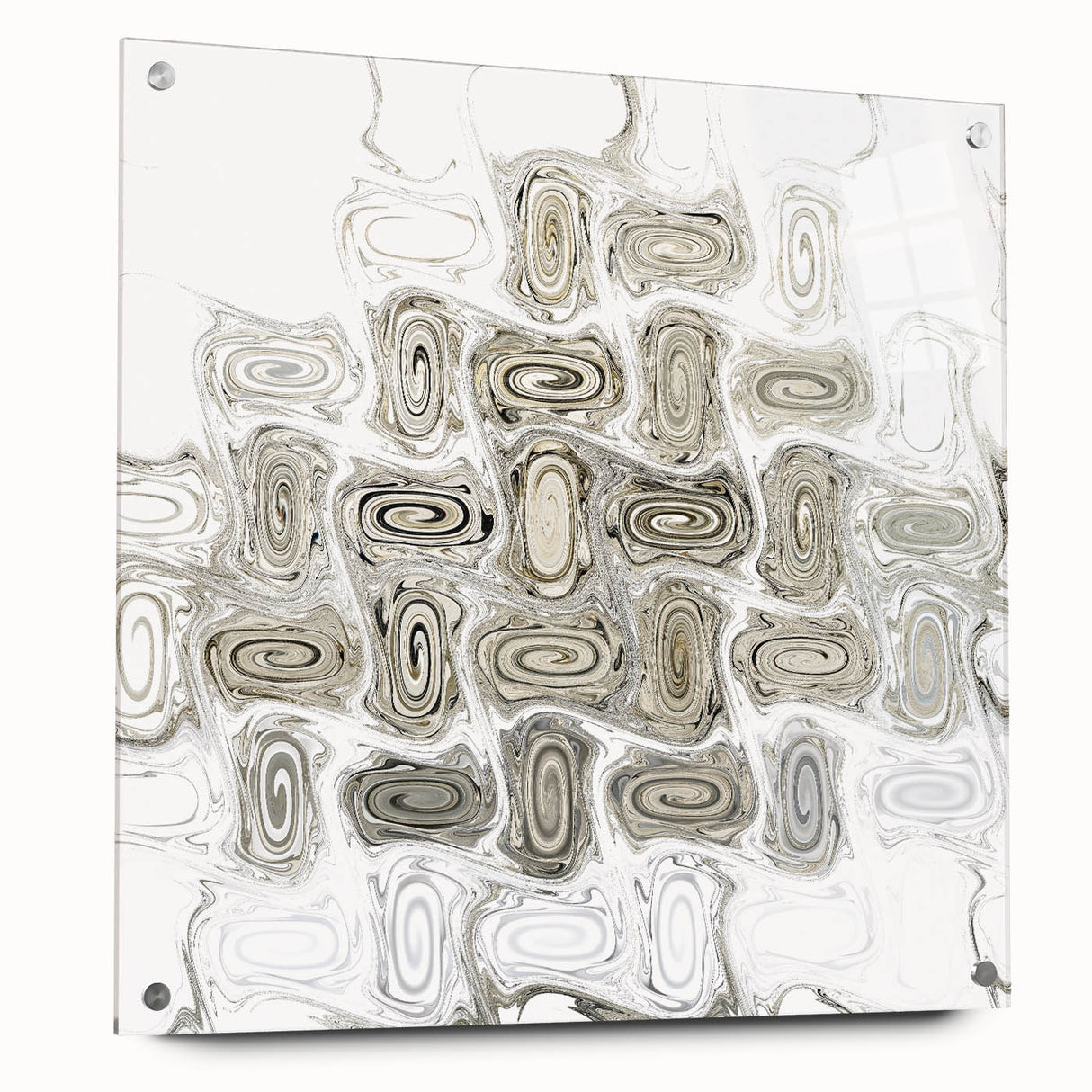 Minimalist Wall Décor - Black, White & Silver Abstract Print