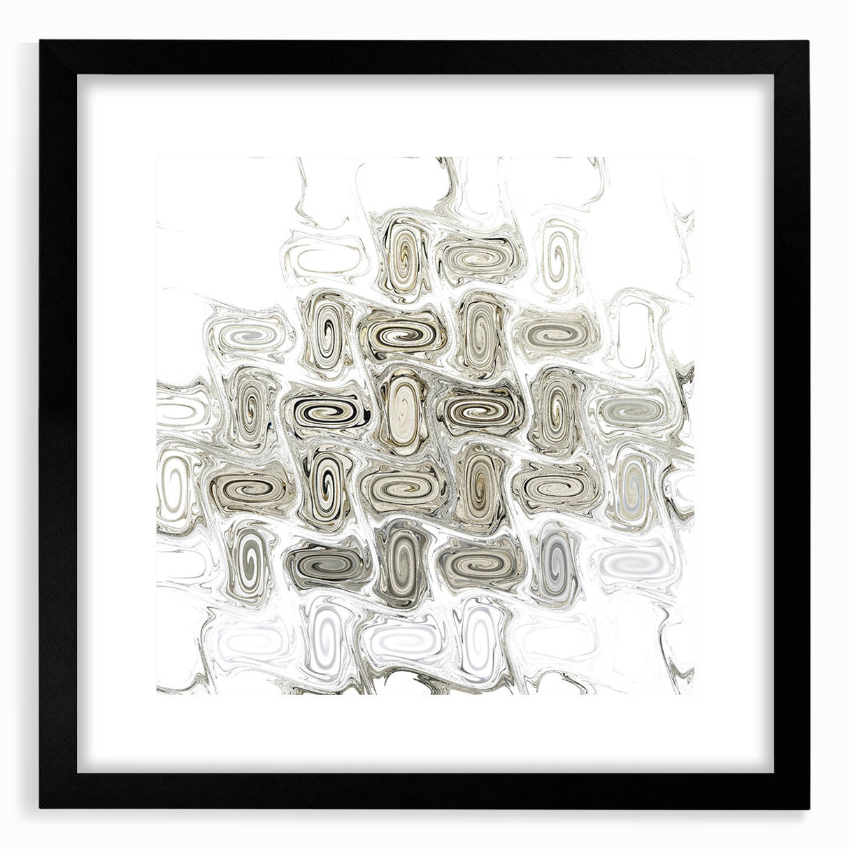 Minimalist Wall Décor - Black, White & Silver Abstract Print
