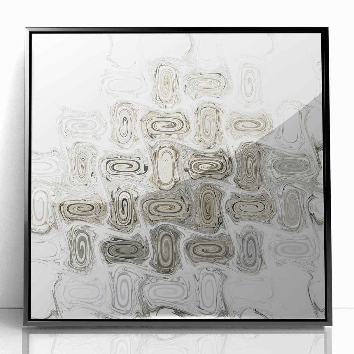 Minimalist Wall Décor - Black, White & Silver Abstract Print