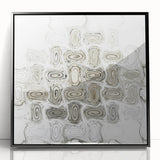 Minimalist Wall Décor - Black, White & Silver Abstract Print
