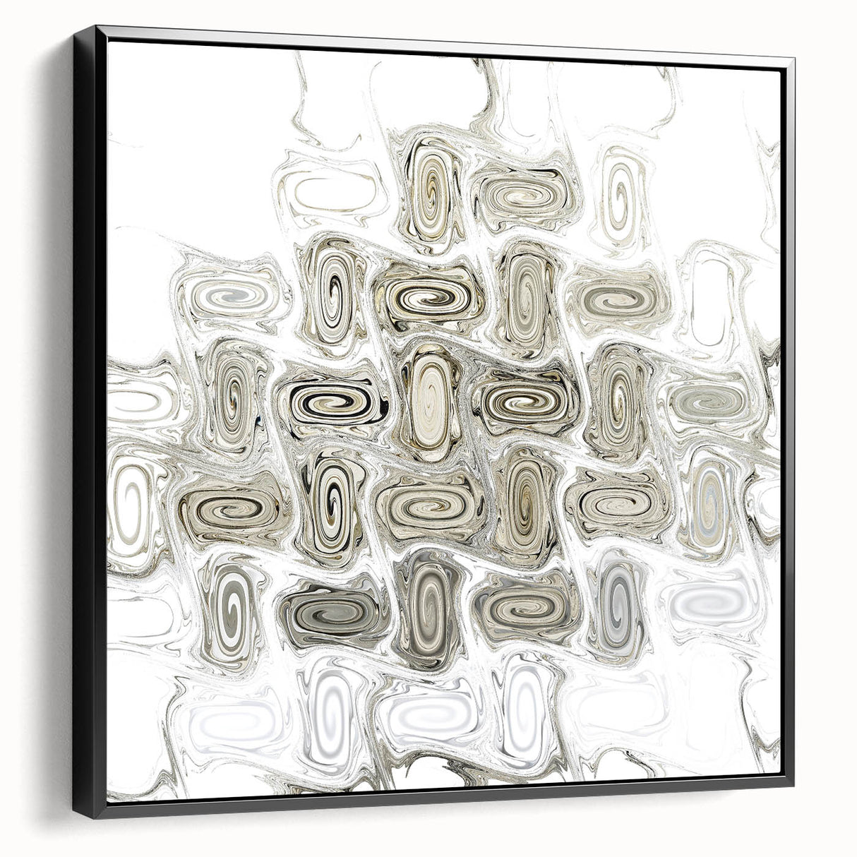 Minimalist Wall Décor - Black, White & Silver Abstract Print