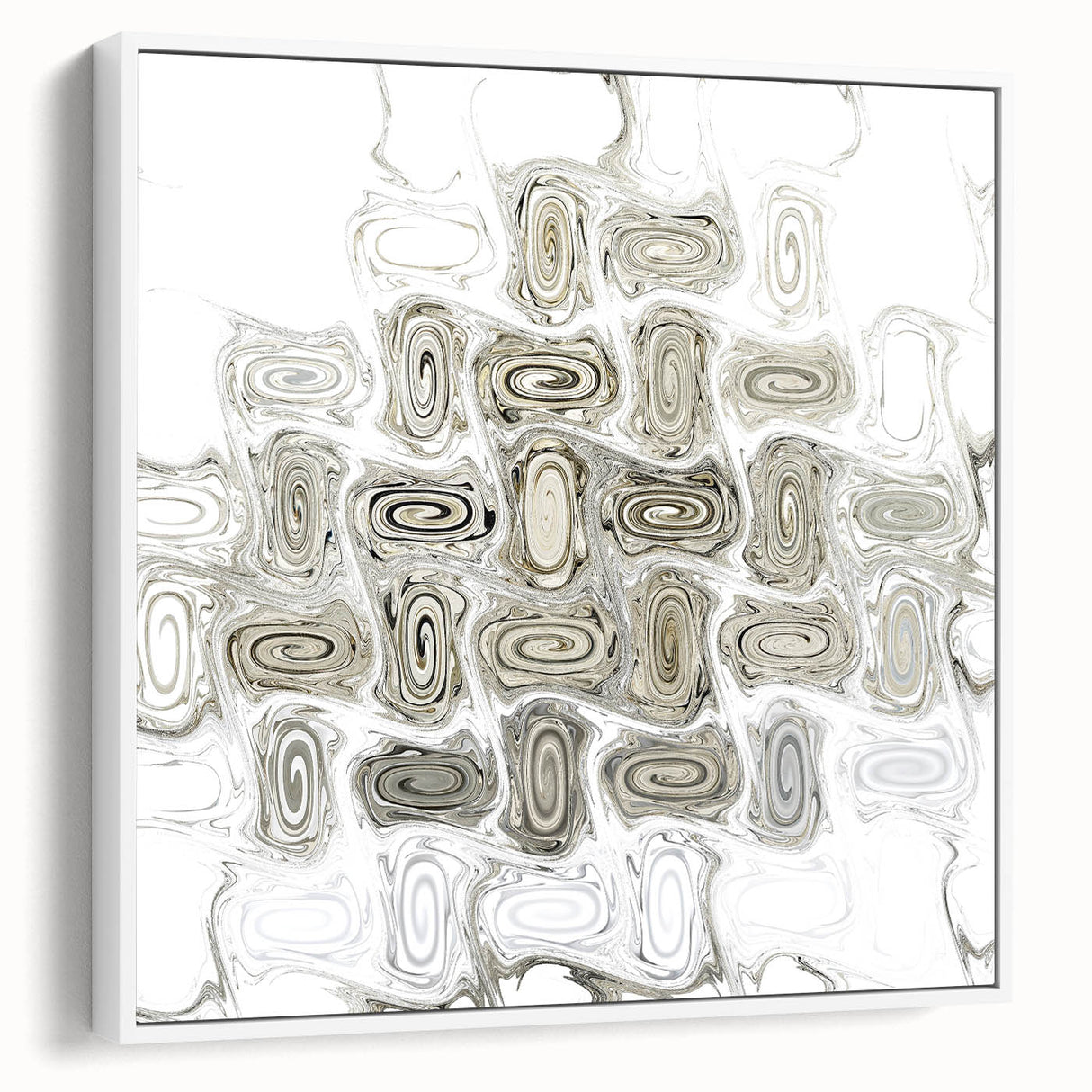 Minimalist Wall Décor - Black, White & Silver Abstract Print