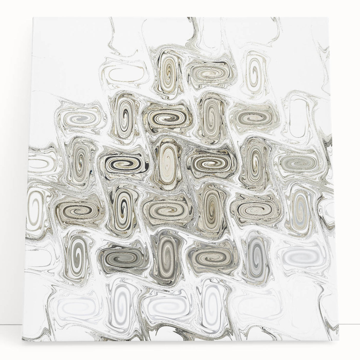 Minimalist Wall Décor - Black, White & Silver Abstract Print