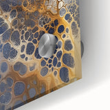 Large Abstract Wall Decor – Navy, Beige, and Gold Organic Pattern