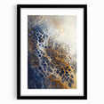 Large Abstract Wall Decor – Navy, Beige, and Gold Organic Pattern