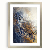 Large Abstract Wall Decor – Navy, Beige, and Gold Organic Pattern