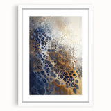 Large Abstract Wall Decor – Navy, Beige, and Gold Organic Pattern
