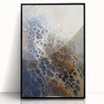 Large Abstract Wall Decor – Navy, Beige, and Gold Organic Pattern