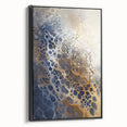 Large Abstract Wall Decor – Navy, Beige, and Gold Organic Pattern