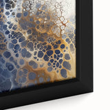 Large Abstract Wall Decor – Navy, Beige, and Gold Organic Pattern