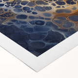 Large Abstract Wall Decor – Navy, Beige, and Gold Organic Pattern