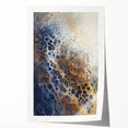 Large Abstract Wall Decor – Navy, Beige, and Gold Organic Pattern