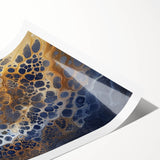 Large Abstract Wall Decor – Navy, Beige, and Gold Organic Pattern