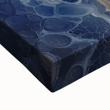 Large Abstract Wall Decor – Navy, Beige, and Gold Organic Pattern