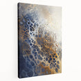 Large Abstract Wall Decor – Navy, Beige, and Gold Organic Pattern